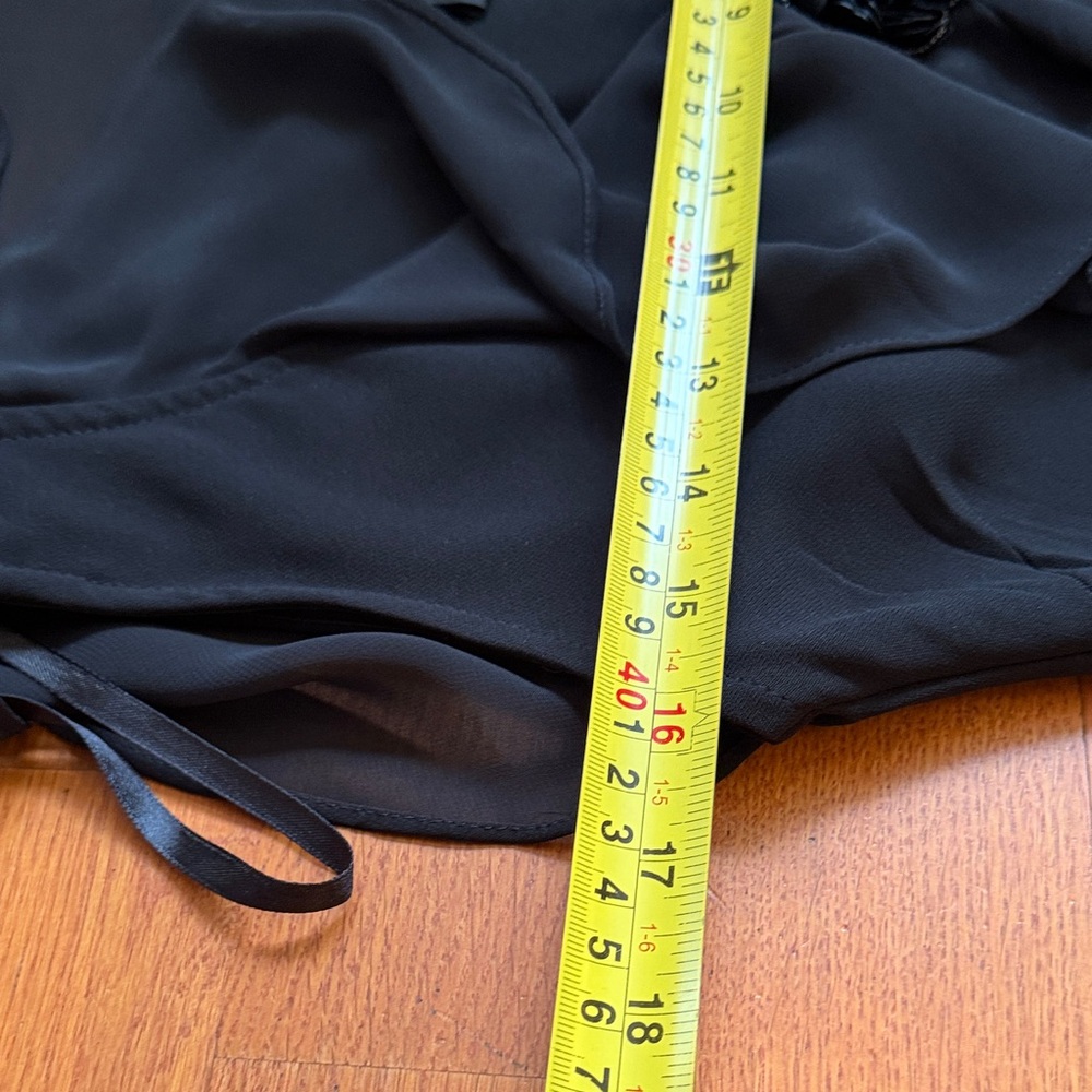 Black Ruffle-Front Women’s Dress - Picture 14 of 15